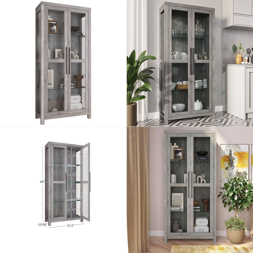 Glass Cabinet Display - خزانة عرض زجاجية، خزانة عرض طويلة