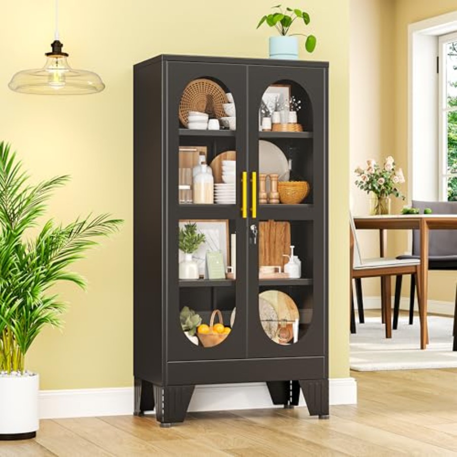 Glass Cabinet Display - خزانة عرض قابلة للقفل 47 إتش