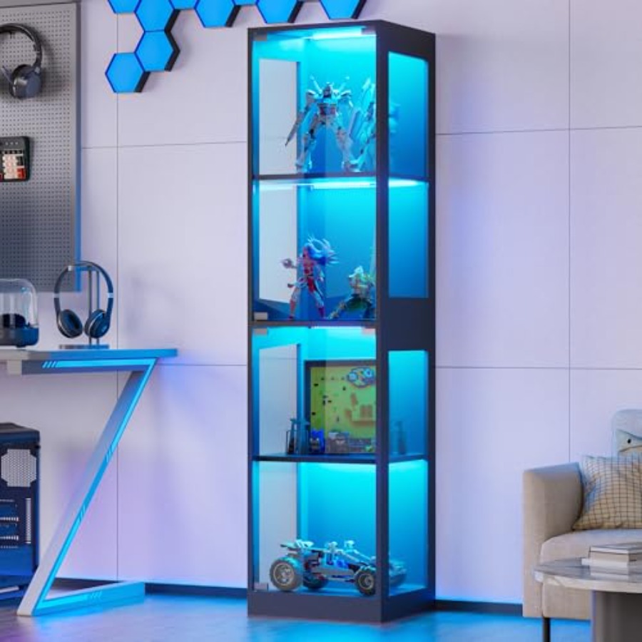 Glass Cabinet Display - خزانة عرض زجاجية مزودة بإضاءة LED