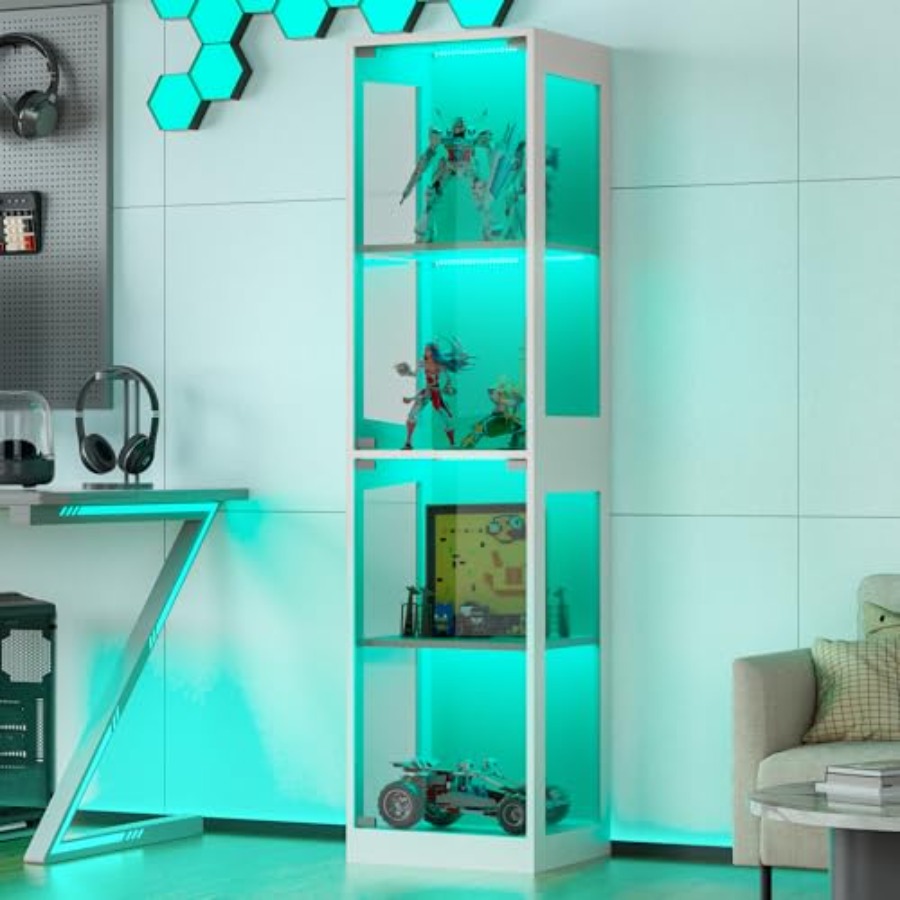 خزانة عرض زجاجية مزودة بإضاءة  - مراجعة Glass Cabinet Display وسعره