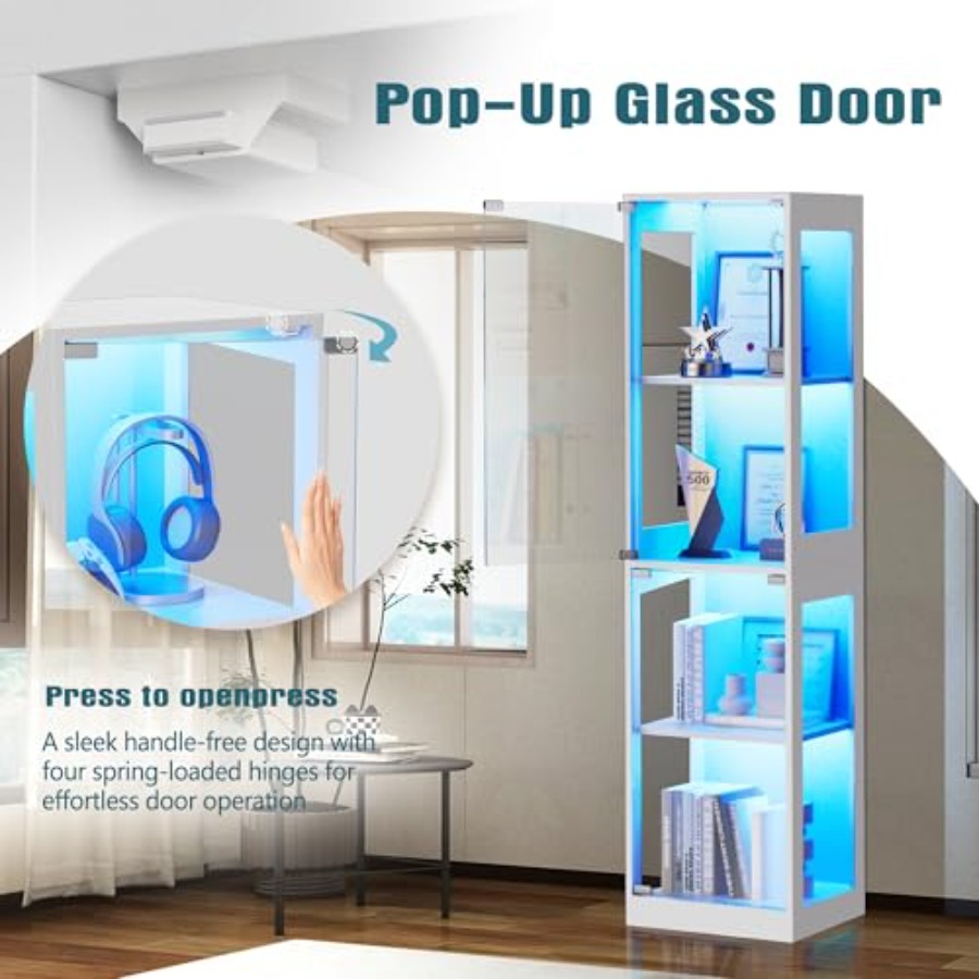 خزانة عرض زجاجية مزودة بإضاءة  - مراجعة Glass Cabinet Display وسعره