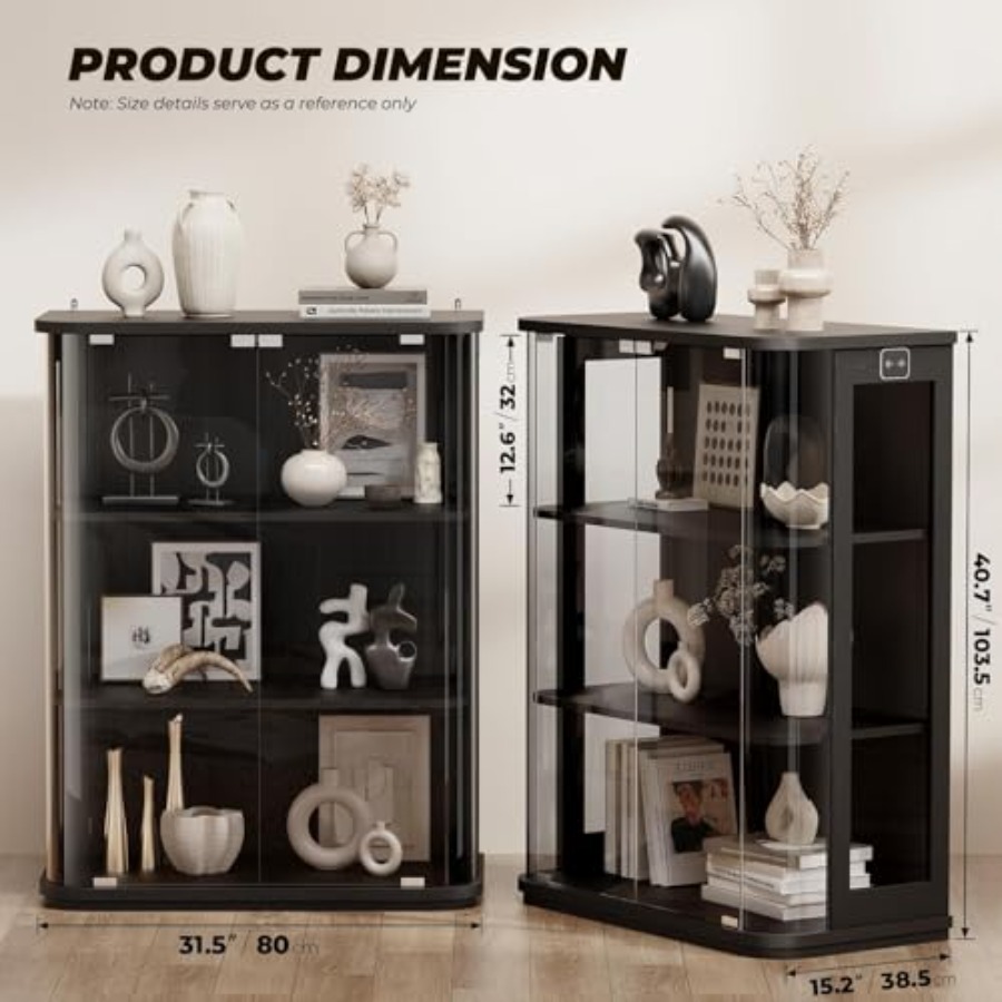 خزانة عرض دائرية بثلاث طبقات م - مراجعة Glass Cabinet Display وسعره