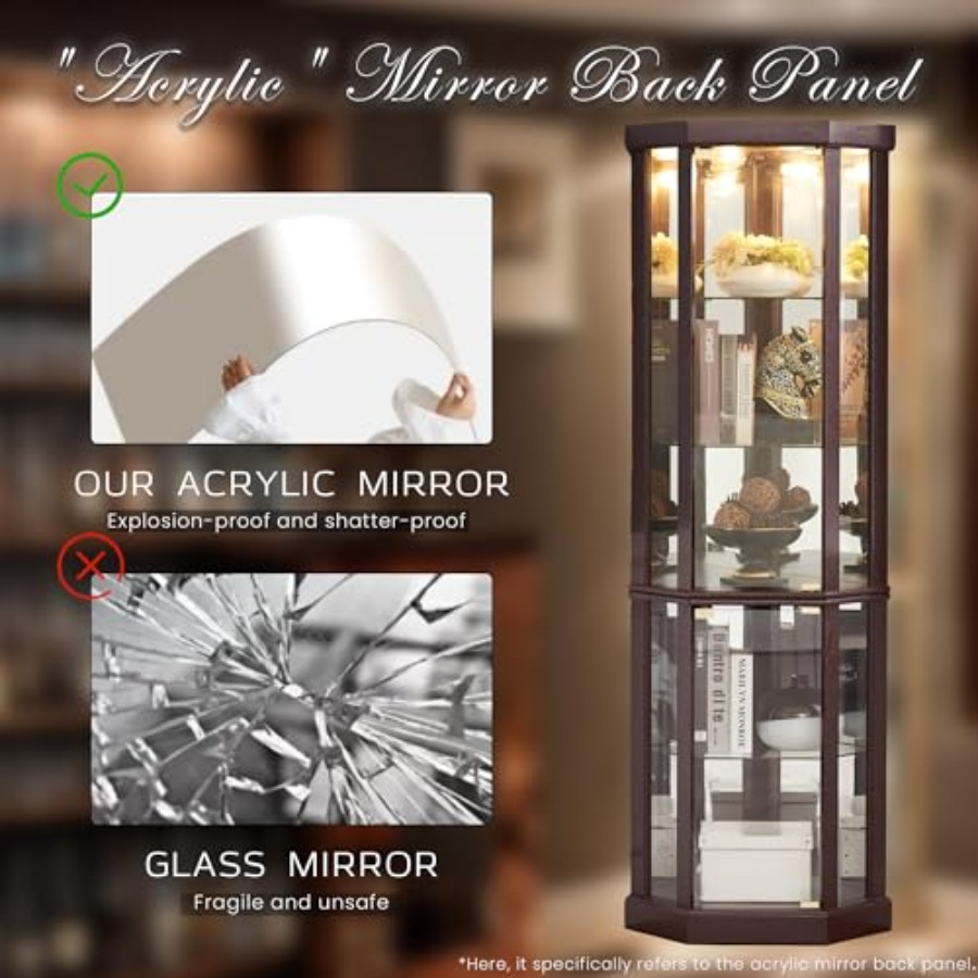 خزانة عرض زاوية لغرفة المعيشة: - مراجعة Glass Cabinet Display وسعره