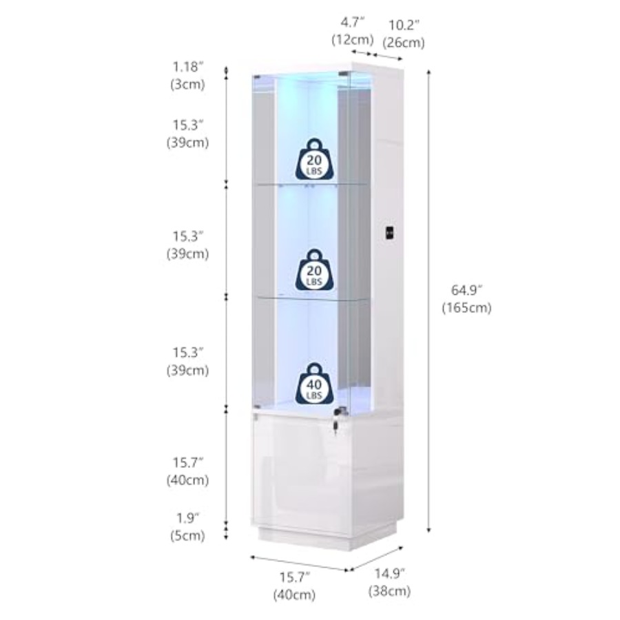 خزانة عرض زاوية لغرفة المعيشة، - مراجعة Glass Cabinet Display وسعره