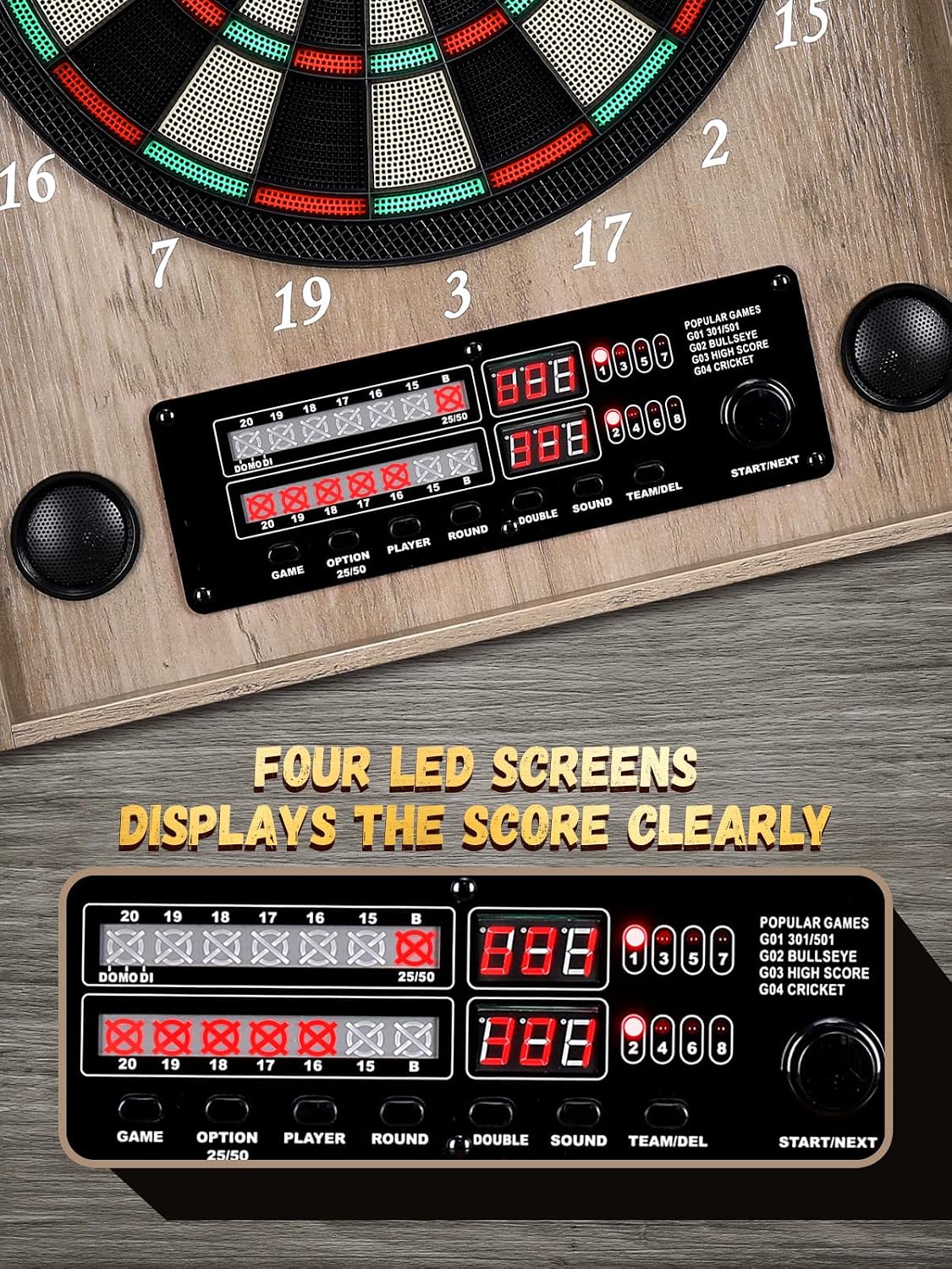 لوحة سهام إلكترونية، خزانة لوح - مراجعة Electronic Dartboard Cabinet وسعره