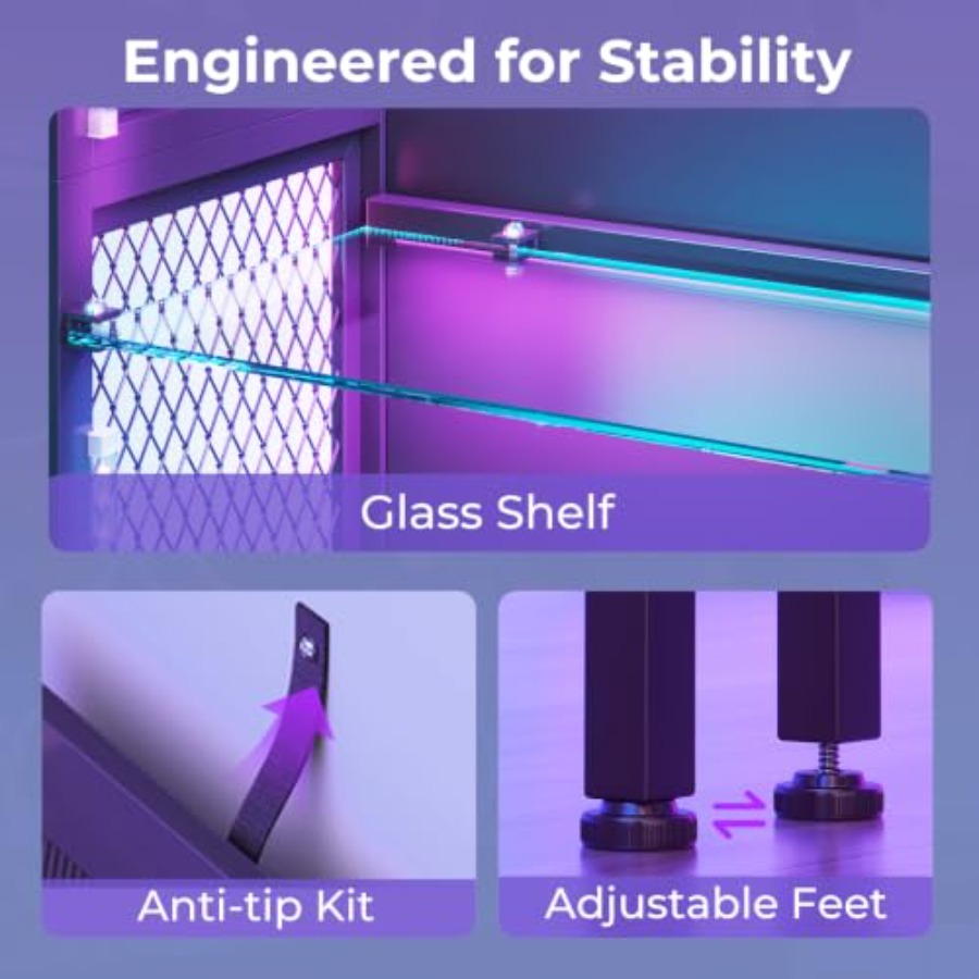خزانة عرض بأرفف زجاجية، إضاءة  - مراجعة Glass Cabinet Display وسعره