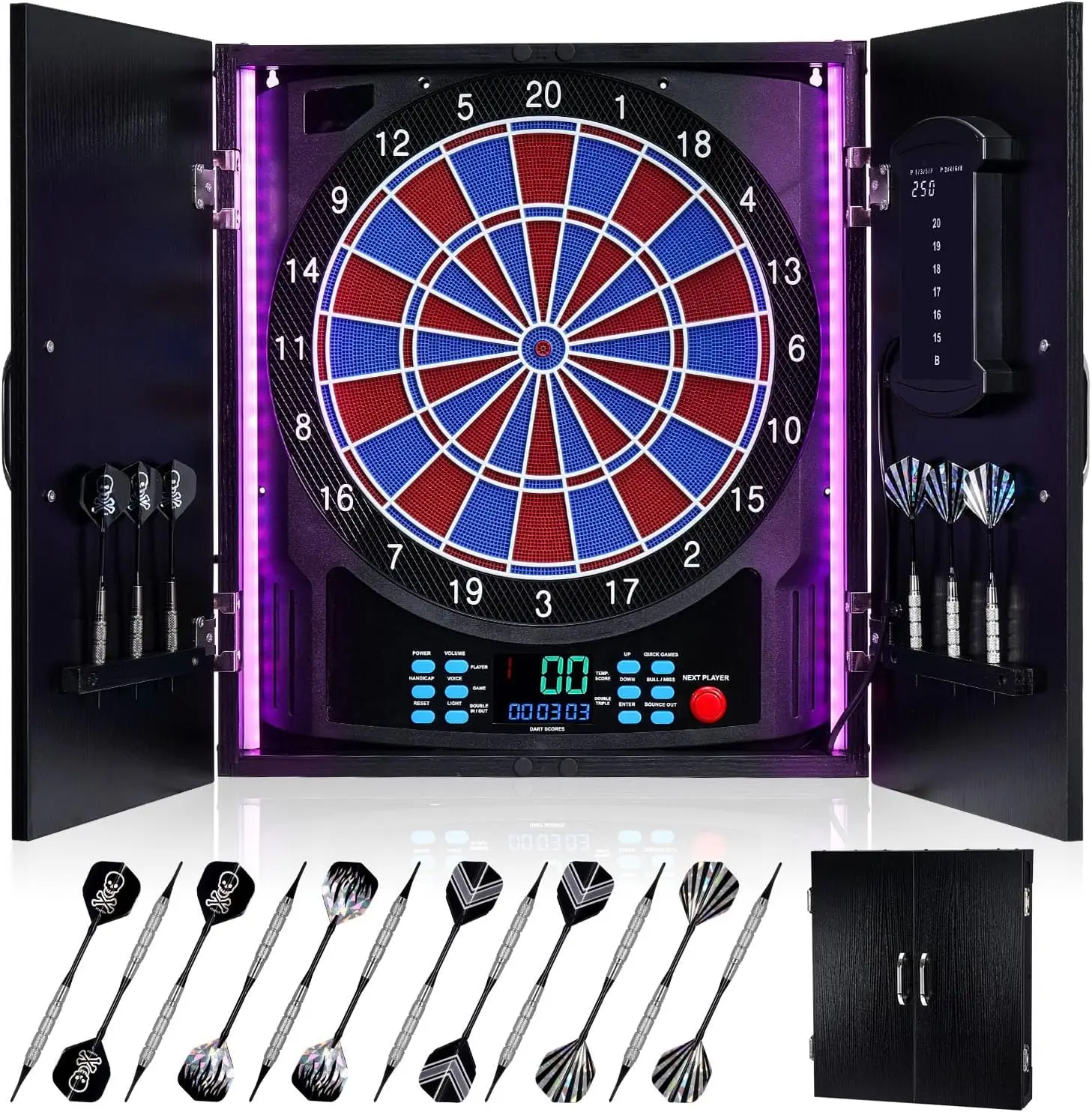 لوحة سهام إلكترونية، خزانة سها - مراجعة Electronic Dartboard Cabinet وسعره