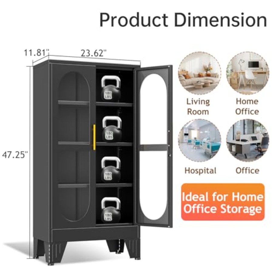 خزانة عرض قابلة للقفل 47 إتش ل - مراجعة Glass Cabinet Display وسعره