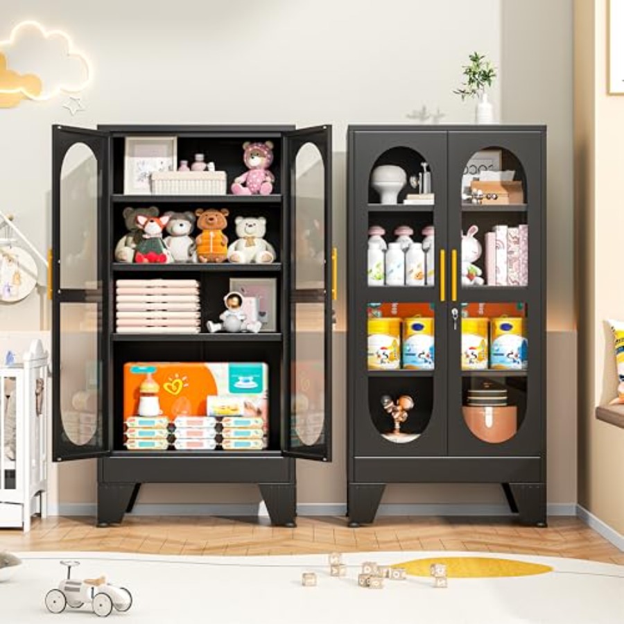 خزانة عرض قابلة للقفل 47 إتش ل - مراجعة Glass Cabinet Display وسعره