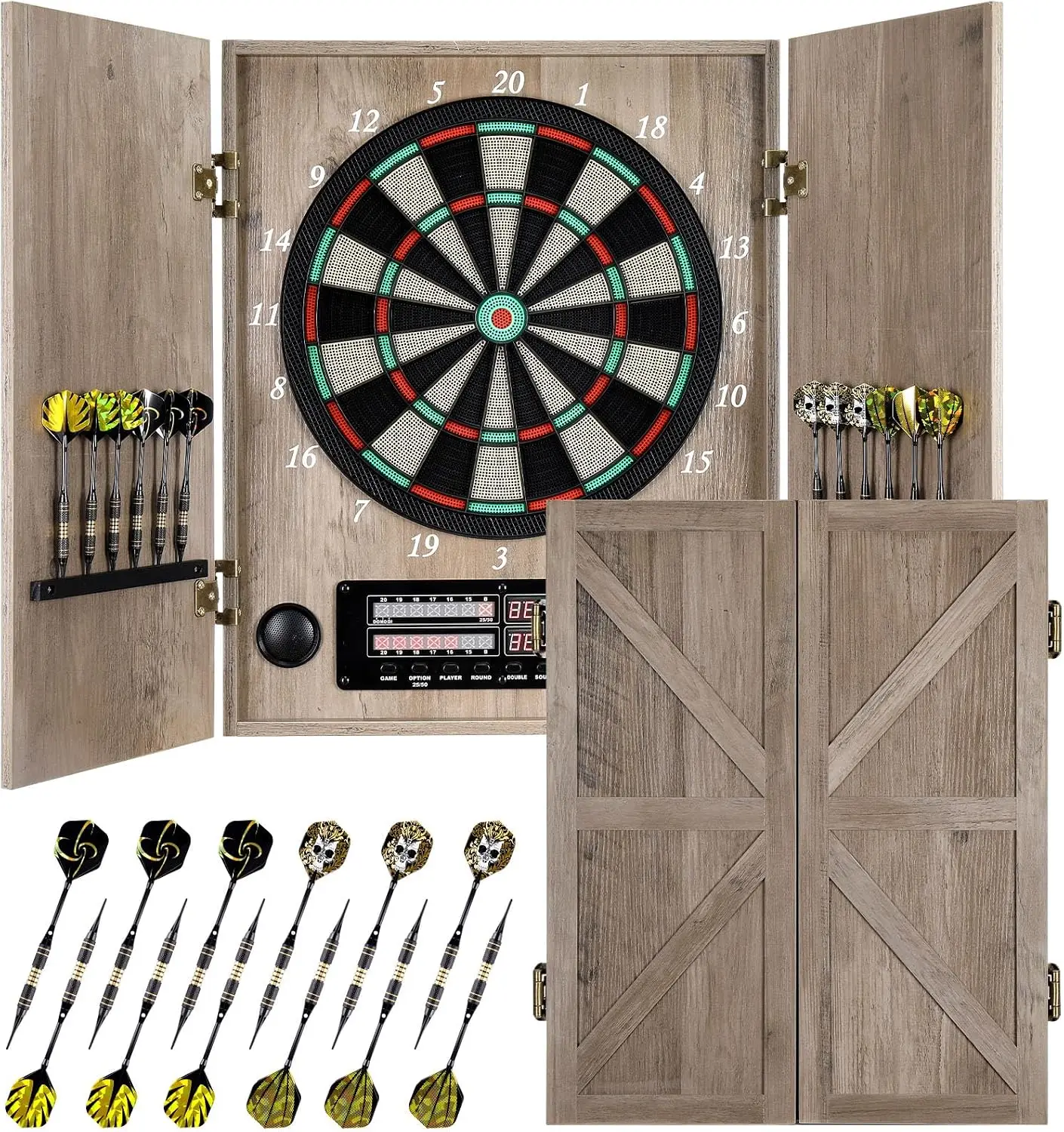 لوحة سهام إلكترونية، خزانة لوح - مراجعة Electronic Dartboard Cabinet وسعره